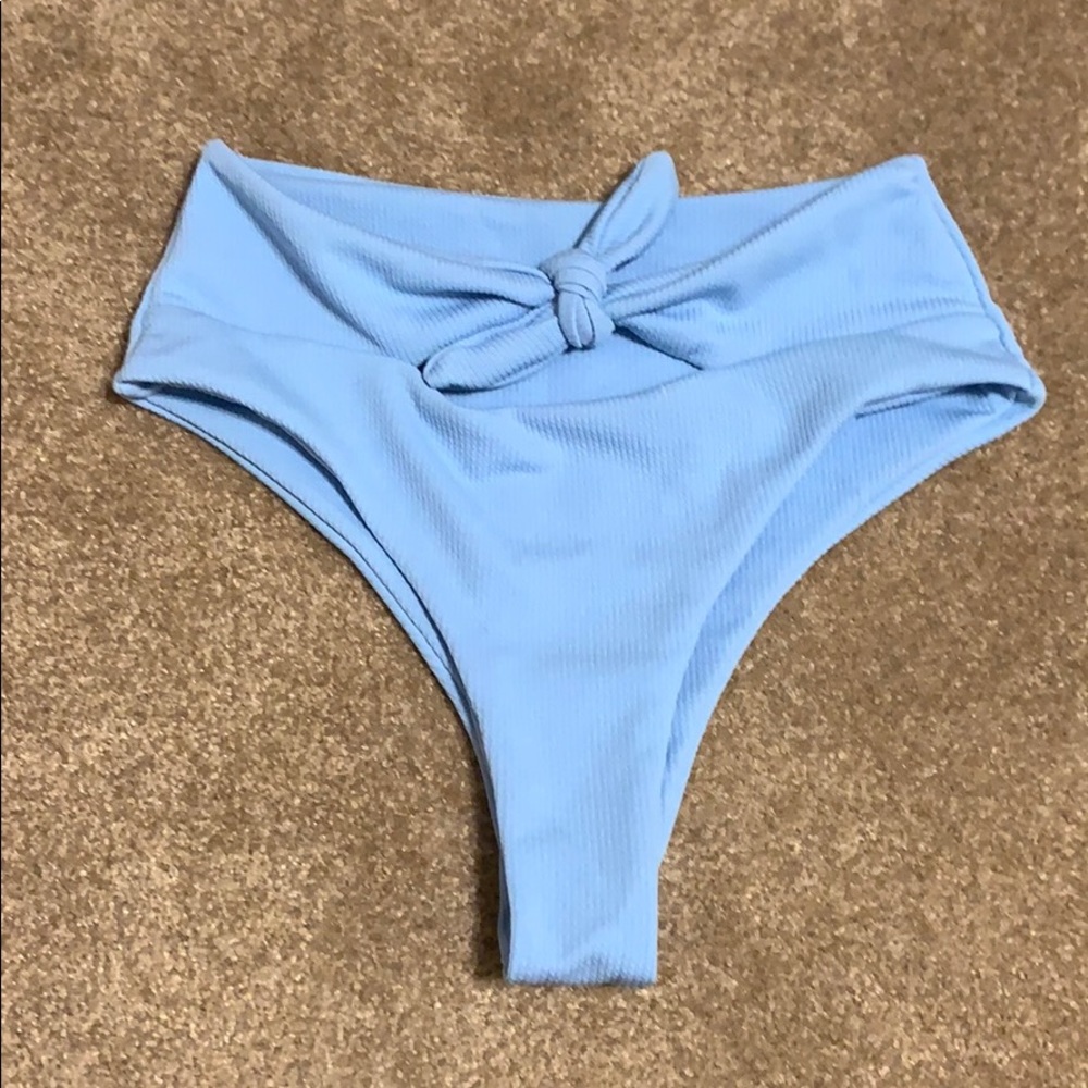 High Waisted Blue Bikini Bottoms